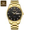 Butter Fly Lock OLEVS 9931G New Exclusive Design Quartz Watch for Men (Golden Black )