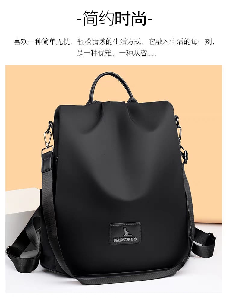 New Texture Oxford Cloth Women’s Backpack(Black) - Image 3