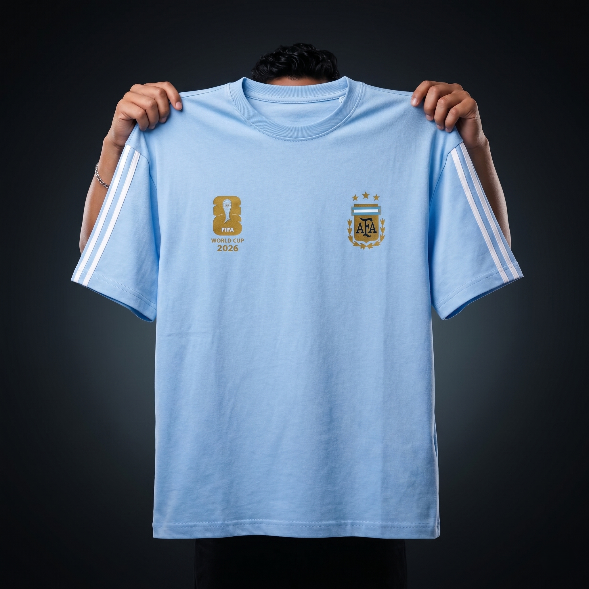 Premium Argentina Fan Edition Drop Shoulder Sky Color - Image 2