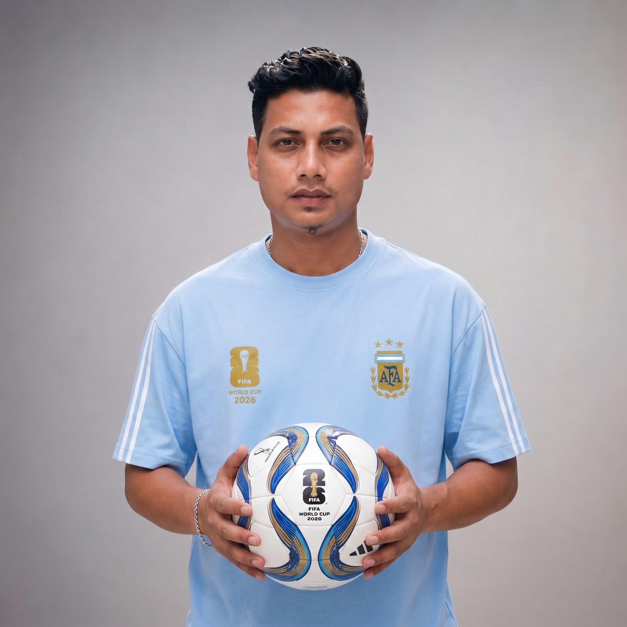 Premium Argentina Fan Edition Drop Shoulder Sky Color - Image 3