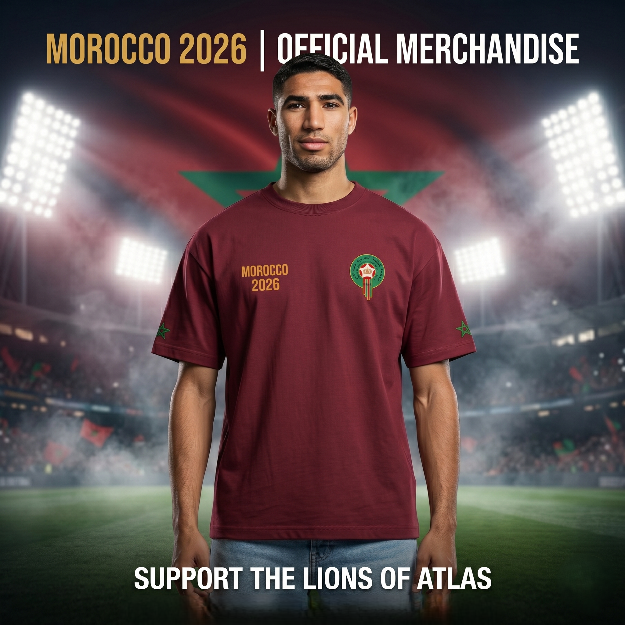 Premium Morocco Fan Edition Drop Shoulder Maroon Color