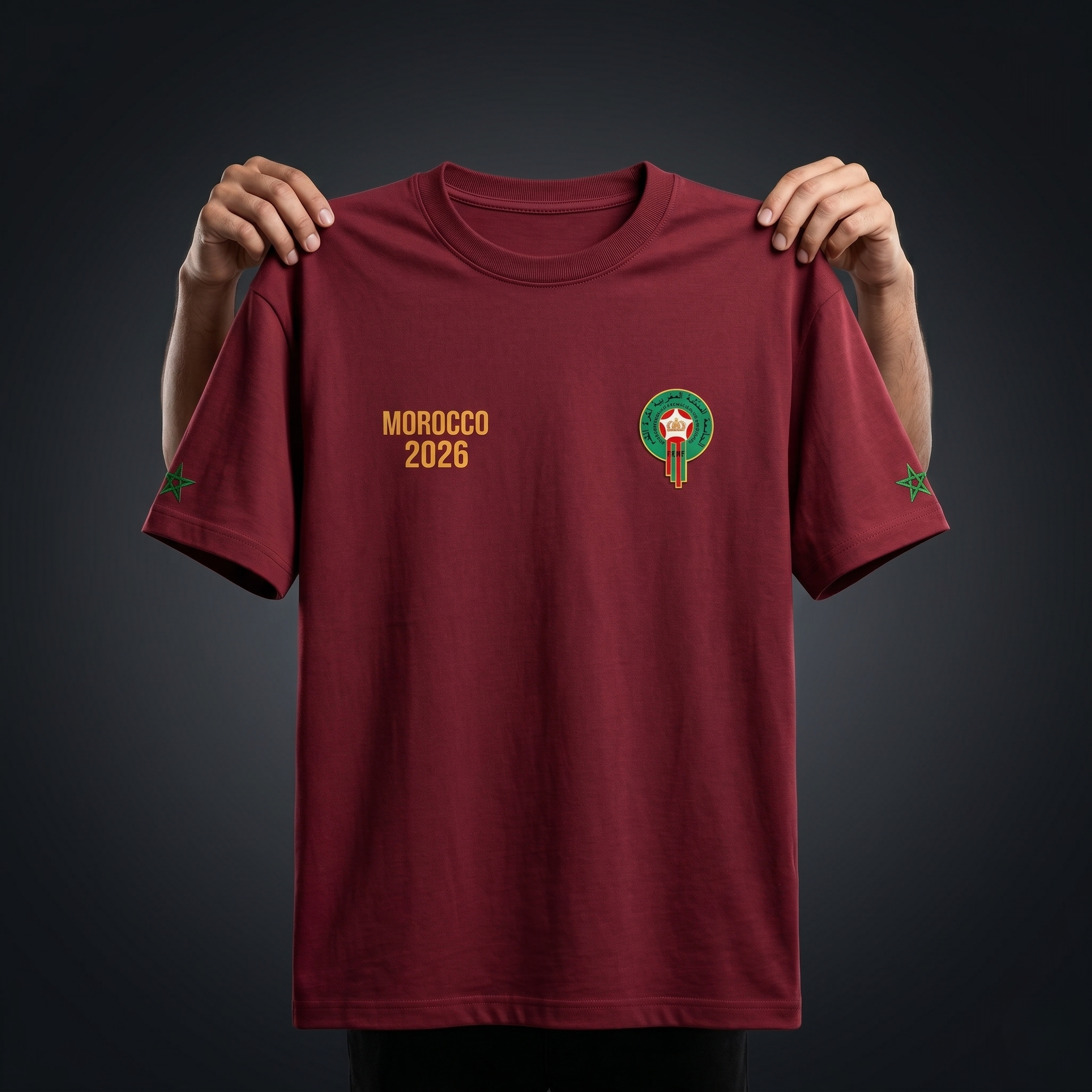 Premium Morocco Fan Edition Drop Shoulder Maroon Color - Image 2