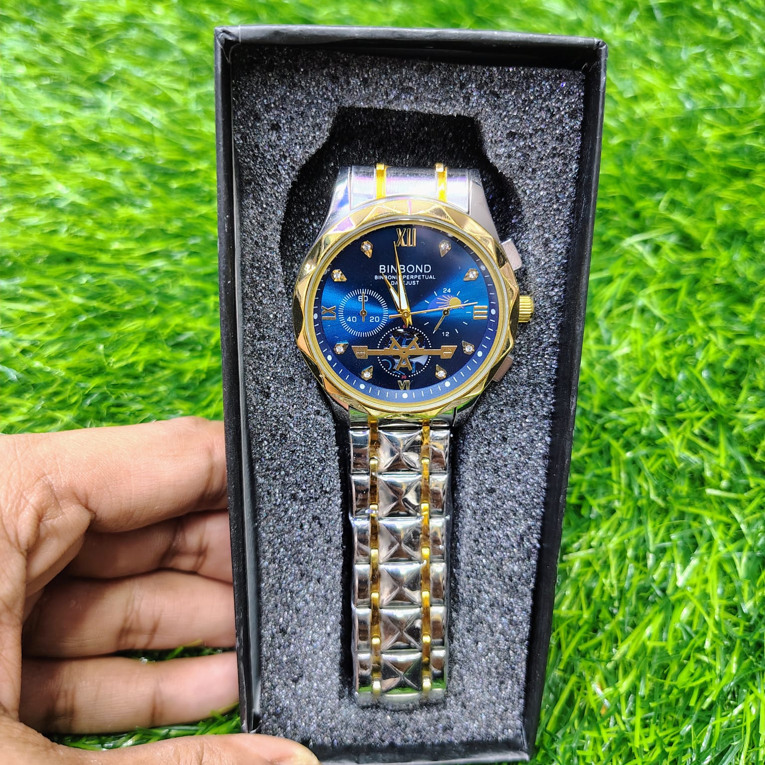 BINBOND 2521 Luxury Brand Luminous Quartz Watch For Men (Blue) - Image 4